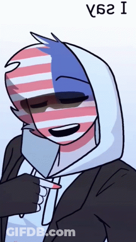 Person Wearing American Flag Mask GIF