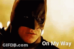 Person Wearing Batman Mask Saying On My Way GIF