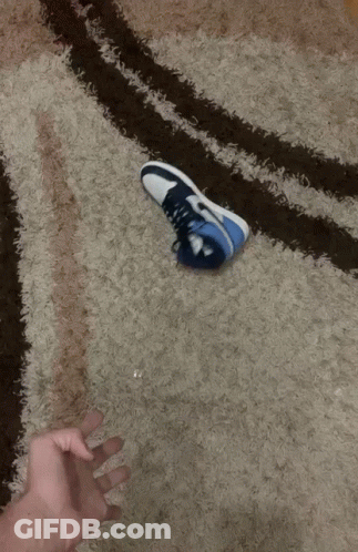Person Wearing Blue And White Nike Shoe GIF