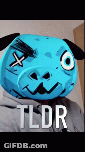 Person Wearing Blue Mask With TLDR GIF