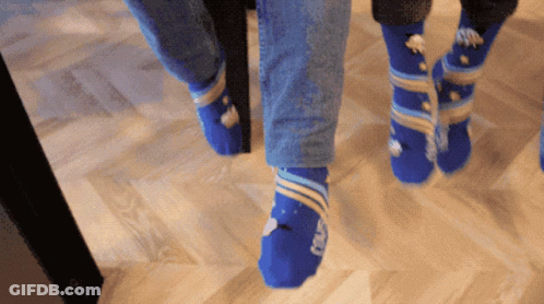 Person Wearing Blue Socks Saying Sheep GIF