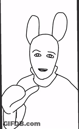 Person Wearing Bunny Ears GIF