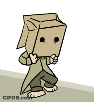 Person Wearing Cardboard Box On Head GIF