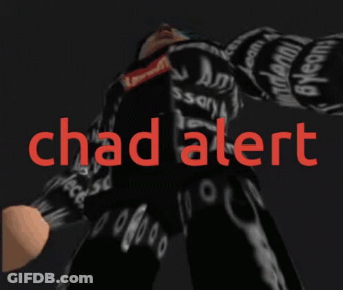 Person Wearing Chad Alert Jacket GIF