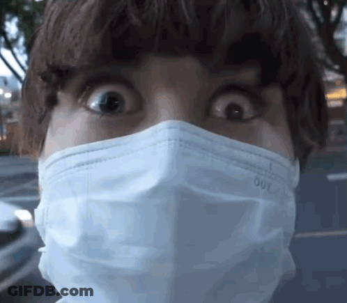 Person Wearing Face Mask Saying Out GIF