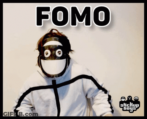 Person Wearing FOMO Mask GIF