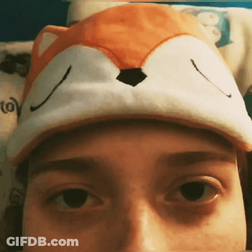 Person Wearing Fox Hat GIF