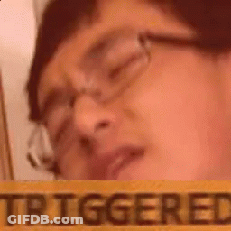 Person Wearing Glasses With Triggered Sign GIF