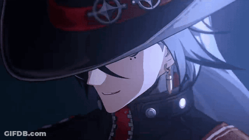 Person Wearing Hat With Sword GIF