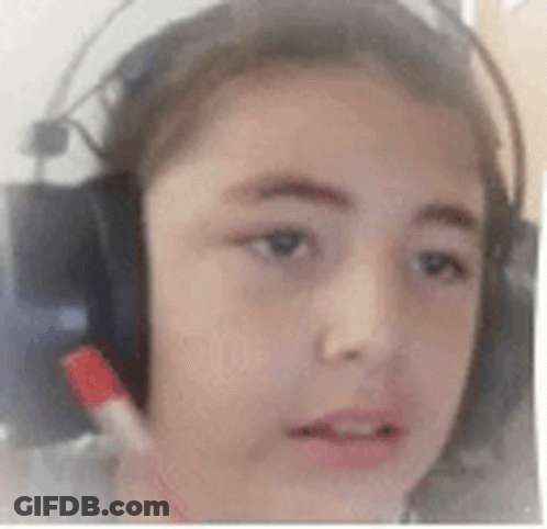 Person Wearing Headphones With Red Marker GIF