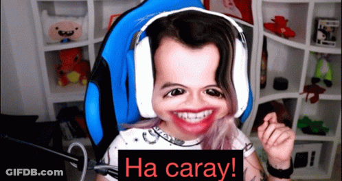 Person Wearing Headphones With Shirt Saying Ha Caray GIF