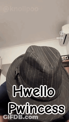 Person Wearing Hello Princess Hat GIF