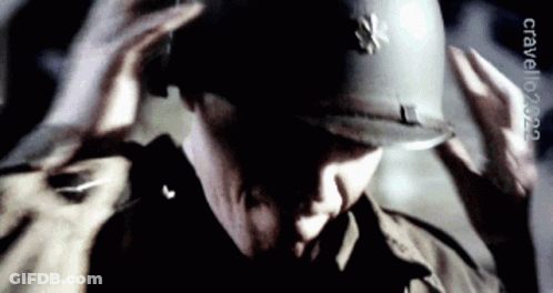 Person Wearing Helmet With Crivello.com GIF