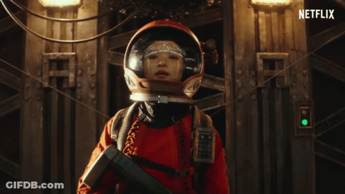 Person Wearing Helmet With Netflix GIF