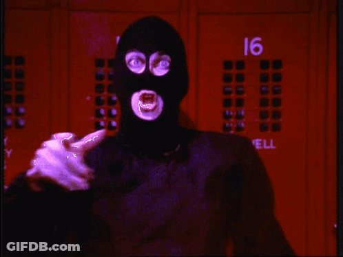 Person Wearing Mask At Lockers Number 16 GIF