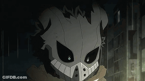 Person Wearing Mask In Dark Room GIF