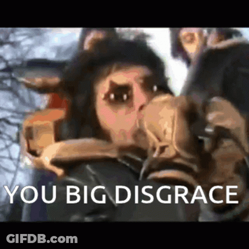 Person Wearing Mask Saying You Big Disgrace GIF