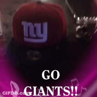 Person Wearing New York Giants Hat GIF