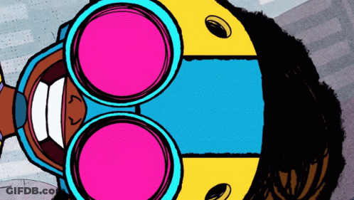 Person Wearing Pink Binoculars GIF