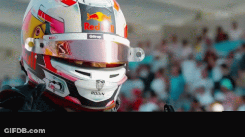Person Wearing Red Bull Helmet GIF