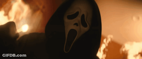 Person Wearing Scream Mask GIF