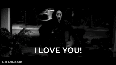 Person Wearing Scream Mask GIF