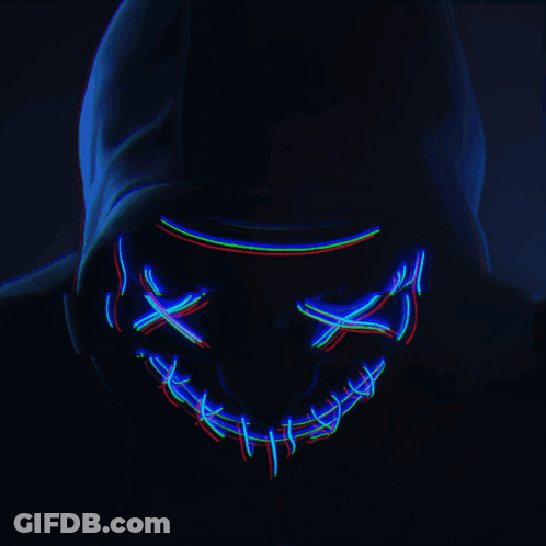 Person Wearing Smiley Face Mask GIF