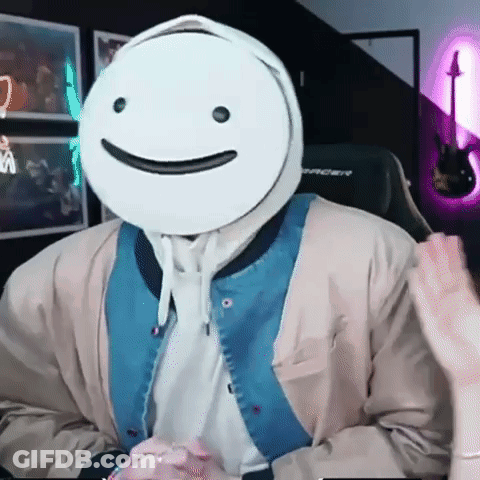 Person Wearing Smiling White Mask Sitting GIF