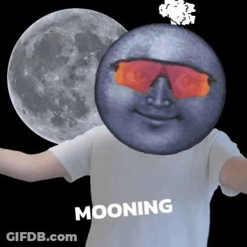 Person Wearing Sunglasses With Mooning Text GIF
