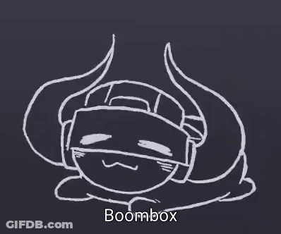 Person Wearing VR Headset Saying Boombox GIF