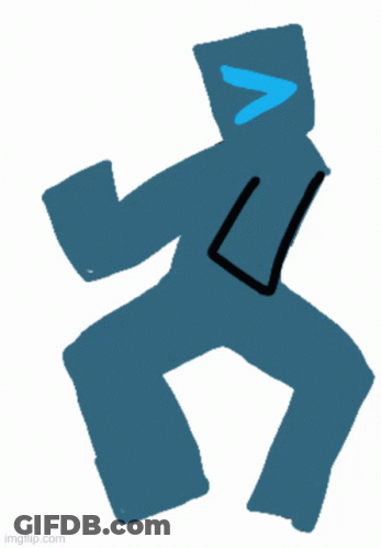 Person With Blue Arrow Pointing Up GIF