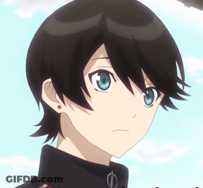 Person With Blue Eyes And Black Hair GIF