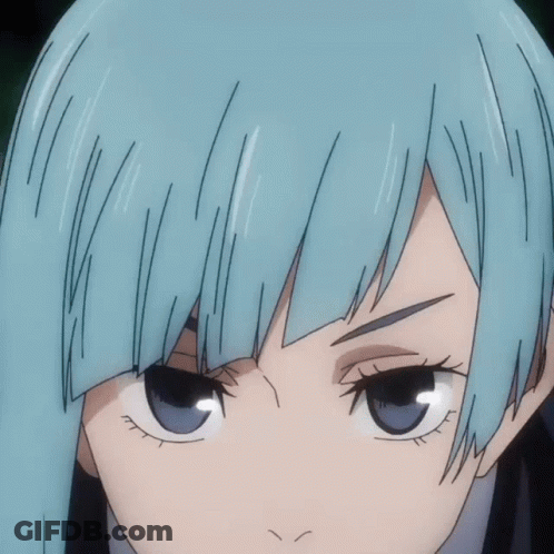 Person With Blue Hair And Black Eyes GIF