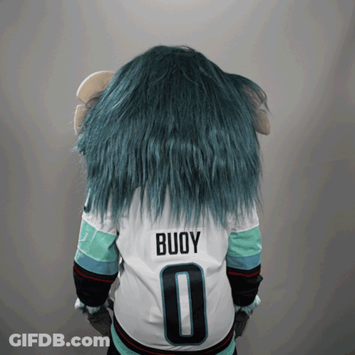Person With Blue Hair Wearing Buoy 0 Jersey GIF