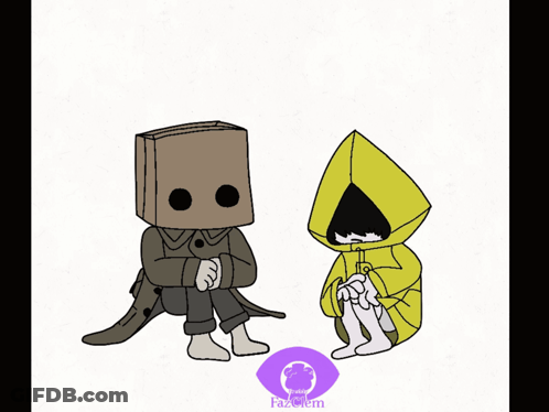 Person With Box On Head Talking To Another GIF