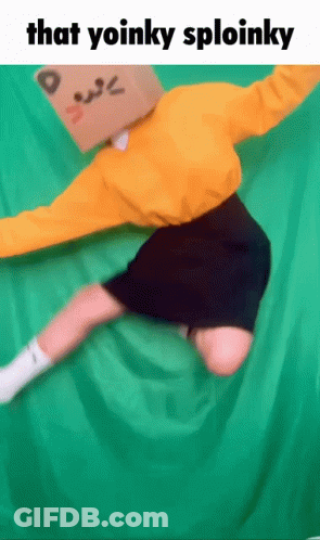 Person With Cardboard Box Saying Yoinky Sploinky GIF