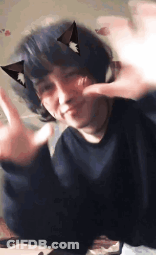 Person With Cat Ears Making Face GIF
