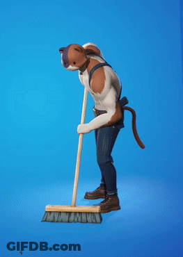 Person With Cat Head Sweeping GIF