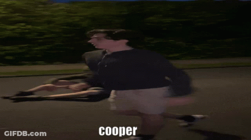 Person With Cooper Text GIF