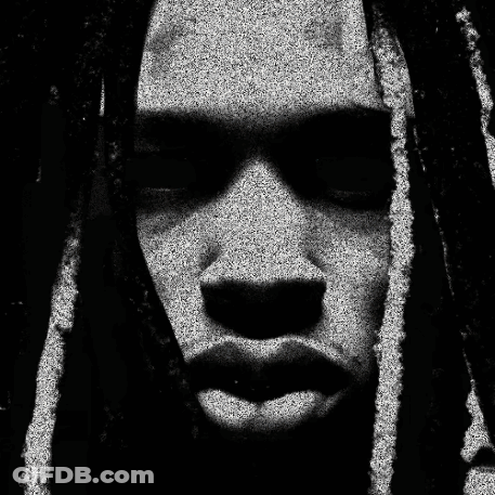Person With Dreadlocks In Black And White GIF