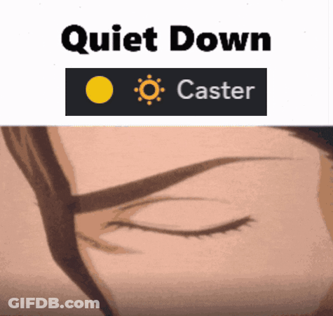 Person With Eyes Closed Says Quiet Down Caster GIF