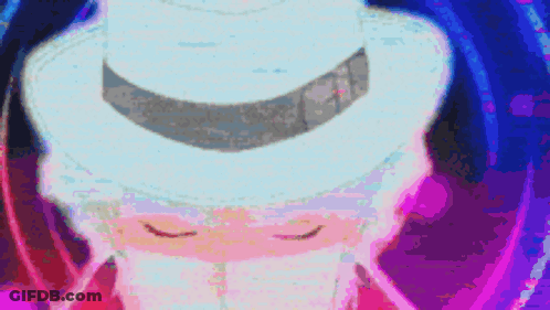 Person With Eyes Closed Wearing White Hat GIF