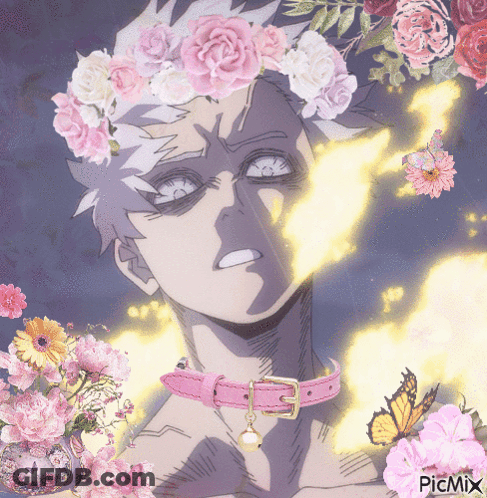 Person With Flower Crown And Pink Collar GIF