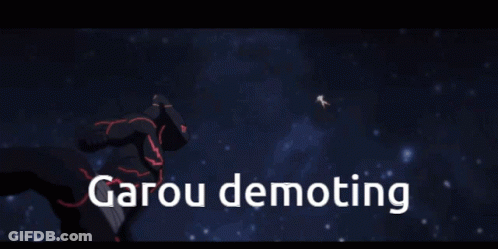 Person With Garou Demoting Text GIF