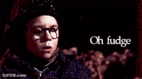 Person With Glasses Saying Oh Fudge GIF