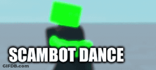 Person With Green Box On Head Dancing Scambot Dance GIF