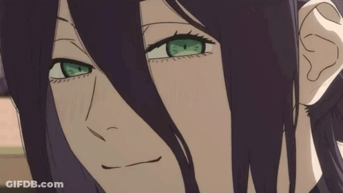 Person With Green Eyes And Purple Hair GIF