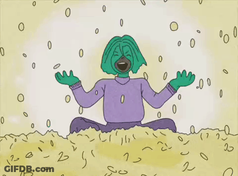 Person With Green Hair Laughing GIF