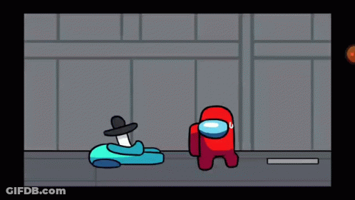 Person With Hat And Knife Lying On Floor GIF