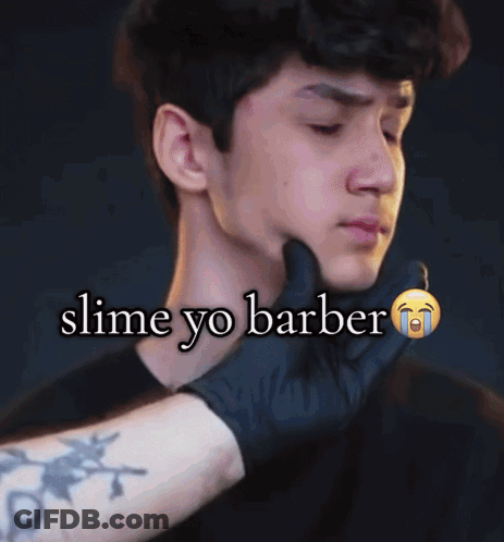 Person With Head Tattoo Slime Yo Barber GIF